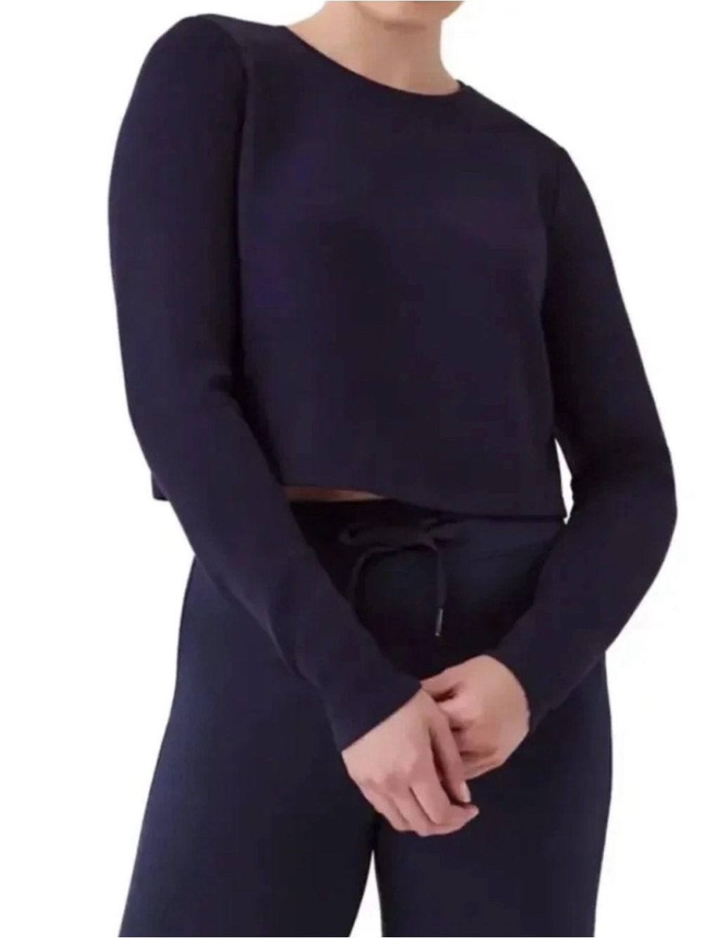 SPANX Air Essentials Black Crewneck Top